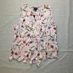 Liz Claiborne Career NWT Secret Garden Floral Sleeveless Blouse - Large